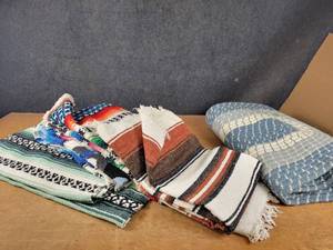 Lot of Indian Blankets and Rug