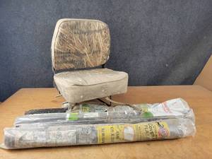 Boat Seat (Needs Cleaning) and rolls of Screen  Plastic - NO SHIPPING