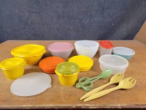 Lot of Vintage Tupperware Containers and Utensils
