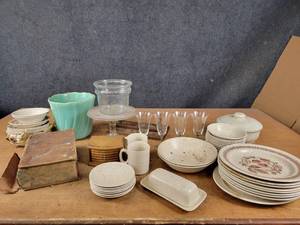 Stoneware Dishes, Antique Livestock Doctors Book and More - NO SHIPPING