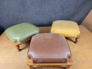 Lot of (3) Vintage Ethan Allen Stools - Each is about 17 x 17 x 8