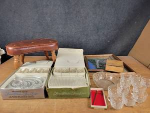 Vintage Snack Glassware Sets, Stool, Frames and More - NO SHIPPING