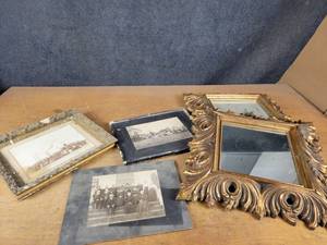 Antique Photographs - Church Lake Crystal, MN (1 is dated 1908) and Mirrors (About 19 x 18)