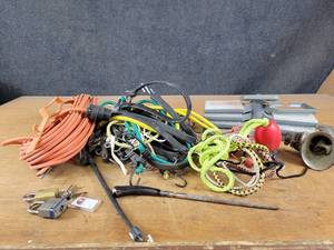 Extension Cord, Bungee Cords, padlocks w Keys, Hardware and More