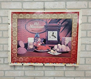 lot 203 image: 1972 Old Milwaukee Beer Cardboard Clock Insert - 21 x 27