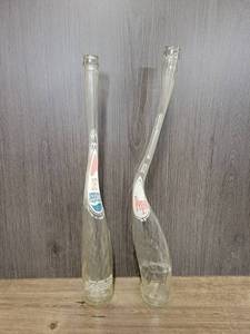 lot 184 image: Pair of PEPSI Stretched Out Glass Bottles - 20 Tall