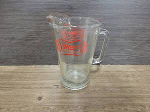lot 189 image: Nice Heavy Glass Miller High Life Beer Pitcher - 9 Tall