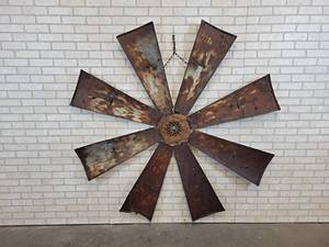 lot 17 image: Antique Windmill Wall Decoration - About 72 Diameter - NO SHIPPING