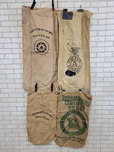 lot 23 image: Lot of (4) Vintage Feed Sacks - Sleepy Eye Flour Mill and More