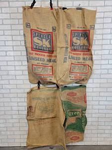 lot 24 image: Lot of (3) Vintage Feed Sacks