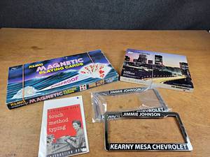 lot 40 image: Vintage Minneapolis Board Game, KLING Magnetic Playing Cards, Jimmie Johnson Plate Frames and More