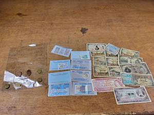 lot 67 image: Lot of Foreign Bills, Tokens and Stamps