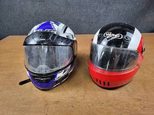 lot 101 image: Pair of Snowmobile  Motorcycle Helmets