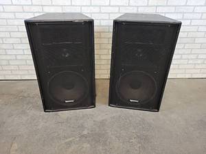 lot 11 image: Pair of Community 15 3-Way Speakers - Model CPL46-64B - Good working Condition - These are Used Surplus from a Professional Audio Installer - NO SHIPPING