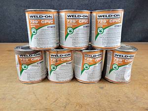 lot 126 image: Lot of (7) WELD-ON 729 CPVC Industrial Grade Adhesive - NO SHIPPING
