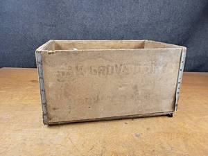 lot 152 image: Vintage Oak Grove Dairy Crate - Norwood, MN - About 20 x 12 x 11 - NO SHIPPING