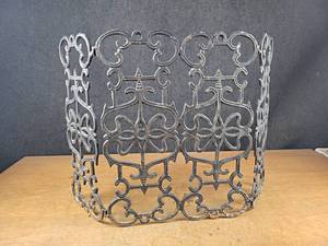 lot 163 image: Cast Iron Fireplace Screen - About 36 Wide x 23 Tall - NO SHIPPING