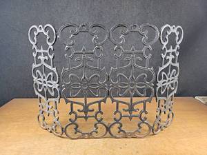 lot 164 image: Cast Iron Fireplace Screen - About 36 Wide x 23 Tall - NO SHIPPING