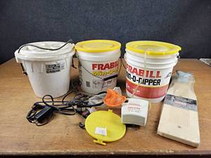 lot 217 image: Frabill Minnow Bucket w Aerator and More