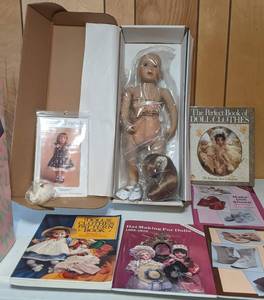 lot 54 image: Vintage Doll Maker Collection-Full Doll KitNEW in Box, Doll Clothes & Shoes Patterns