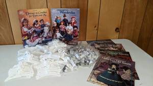 lot 57 image: Doll Collection- Miniature Doll Hangers, Doll Roller Skates, and Bed Dolls Crochet Patterns- Great for Resellers & Crafters