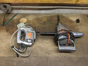 lot 22 image: Black and Decker U153 Jigsaw & Shopcraft 12 Reversible Drill Model #9750T1 Both Work