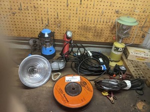 lot 83 image: Assorted Shop Lights and Lanterns, And More