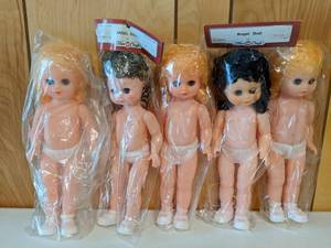 lot 61 image: Vintage 13.5 Fiber-Craft Angel Dolls For Making Bed Dolls, Perfect for Crafters, & Resellers