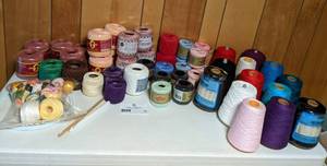 lot 69 image: Huge Crochet Collection- TONS of Crochet Thread, Crochet Needles, and Embroidery Loop