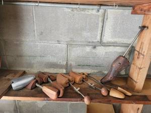 lot 75 image: Vintage Hand Carved Wood Clamps