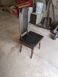lot 103 image: Mid-Century-Modern Mens Valet Chair $300 Value & The Pampered Chef Cookie Press & Stamina Upper & Lower Body Cycle