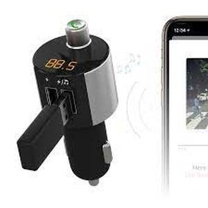 lot 38 image: Just Wireless Wireless Bluetooth FM Transmitter with 3.4A17W 2-Port USB Car Charger-Black