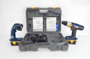 lot 55 image: Ryobi 18 Volt Cordless Work Light and 18 Volt Drill Driver 2 Speed with Case