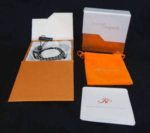 lot 52 image: Set of 2 Joseph Nogucci New Silver and Black Bracelets