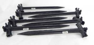 lot 75 image: Lot of 7 New Black Speed Chinch 18 Inch Nylon Stakes