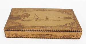 lot 31 image: Antique 1913 Handmade and Hand Carved Box