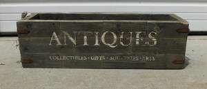 lot 85 image: Decorative Wood Box with Rope Handles