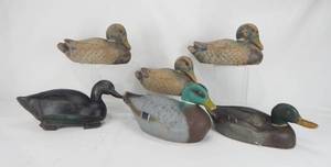 lot 97 image: Lot of 6 Vintage Duck Decoys Including Carry Lite Decoys