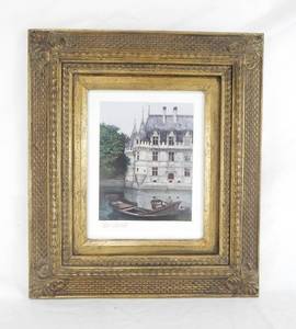 lot 27 image: Vintage Framed Tom Caldwell Pencil Signed Print of Azay Le Rideau Castle in France