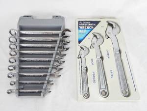 lot 110 image: Craftsman 9 Piece Metric Wrench Set and 3 Piece Adjustamatic Wrench Set