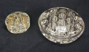 lot 22 image: Two Glass Flower Floral Frog Inserts