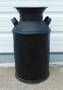 lot 20 image: Vintage Black Milk Can