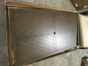 Chasewood Brown Rectangle Metal Outdoor Dining Table by Hampton Bay Customer Returns See Terms on Auction
