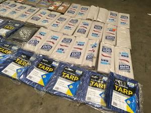Lot of Tarps and  Packaging paper and more Customer Returns customer returns