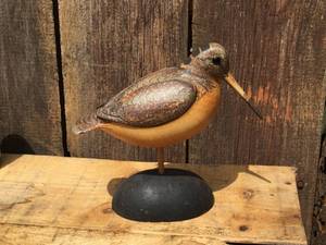 lot 21 image: Hand Painted Wooden Woodcock Bird