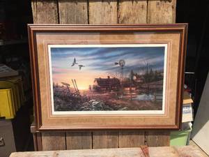 lot 23 image: Vintage Terry Redlin Print Evening Chores SignedNumbered