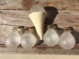 lot 70 image: Vintage Red Comet Fire Extinguisher Grenade Set