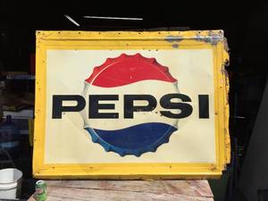 lot 89 image: Vintage Pepsi Metal Sign