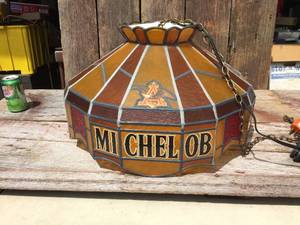 lot 132 image: Vintage Michelob Hanging Lamp