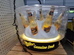 lot 136 image: Vintage Miller Genuine Draft Snow Blizzard Hanging Light